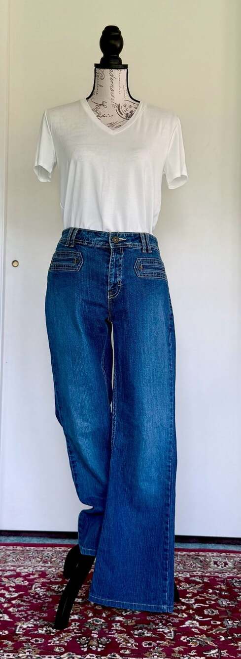Levi Strauss Signature Blue Denim Jeans with  Utility Pockets & Back Cinch 9-10